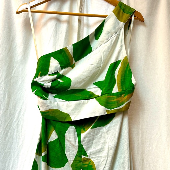FARM Rio Sz. S White Monstera One ShoulderJumpsuit EUC - Picture 12 of 16